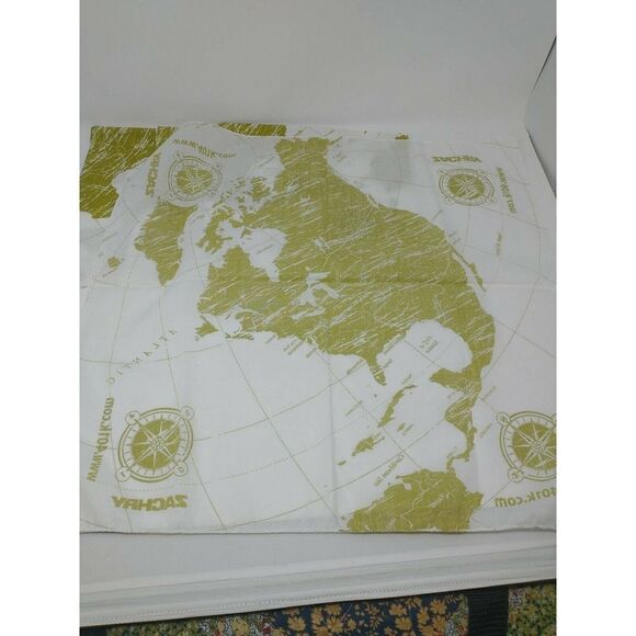 Zachry North American Map Bandanas Lot Of 4 Unique Design Special Deal Green Wht - Picture 5 of 5